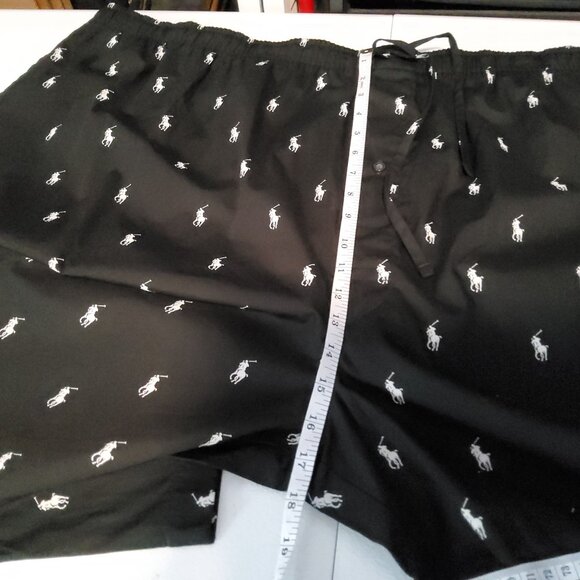 Polo Ralph Lauren womenPajama Pants Black With White Pony Print Size 4X 100% Cot - Picture 5 of 12